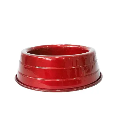 Comedouro Cães Dog Head Alumínio Leve Colorido Vermelho Grande 2800ml