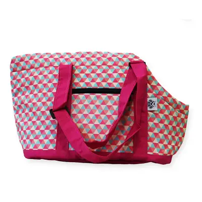 Bolsa de Transporte Saks Cães e Gatos Lateral em Poliester Rosa