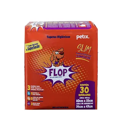 Tapete Higiênico Para Cães Super Secão Flop Slim Com 30 Unidades