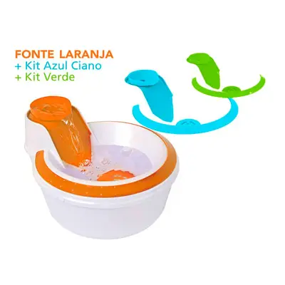 Fonte Bebedouro Colors Petlon Verde, Laranja e Azul 110v