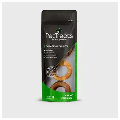 Petisco para Cães Pet Treats Colageno Donuts Pouch 3 Unidades