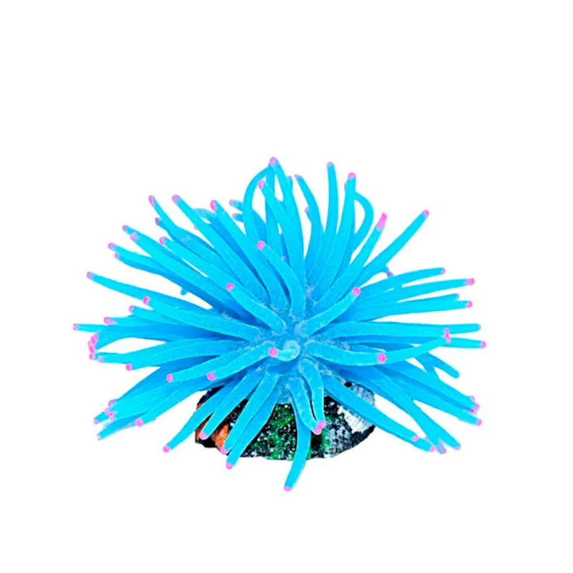 Enfeite Aquário Anêmona Short Soma Azul 11cm