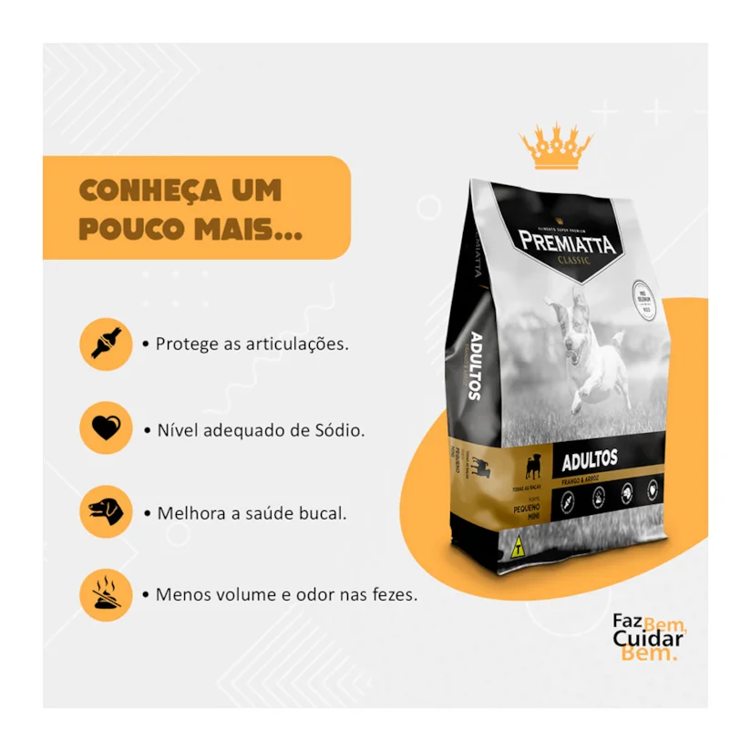 Ração Premiatta Cães Classic Adultos Mini 15kg