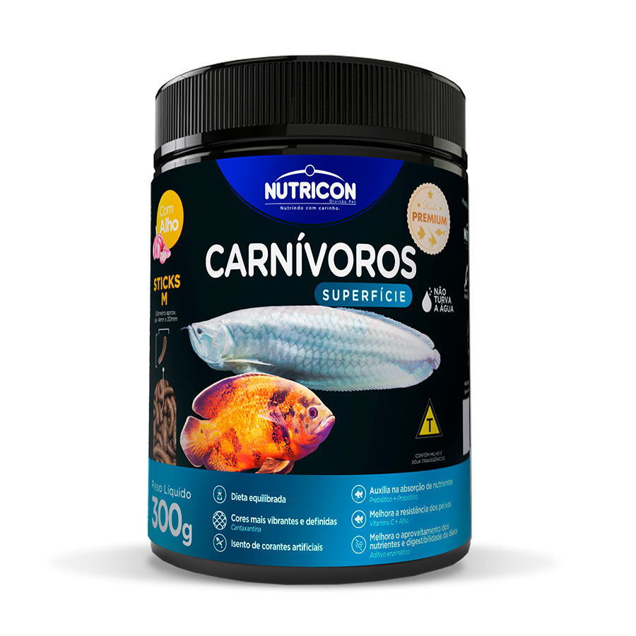 Ração Carnívoros Superfície Nutricon M para Peixes