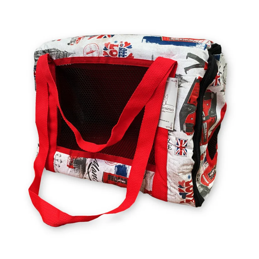 Bolsa Transporte Luxo Maxximo Pet Londres Vermelho