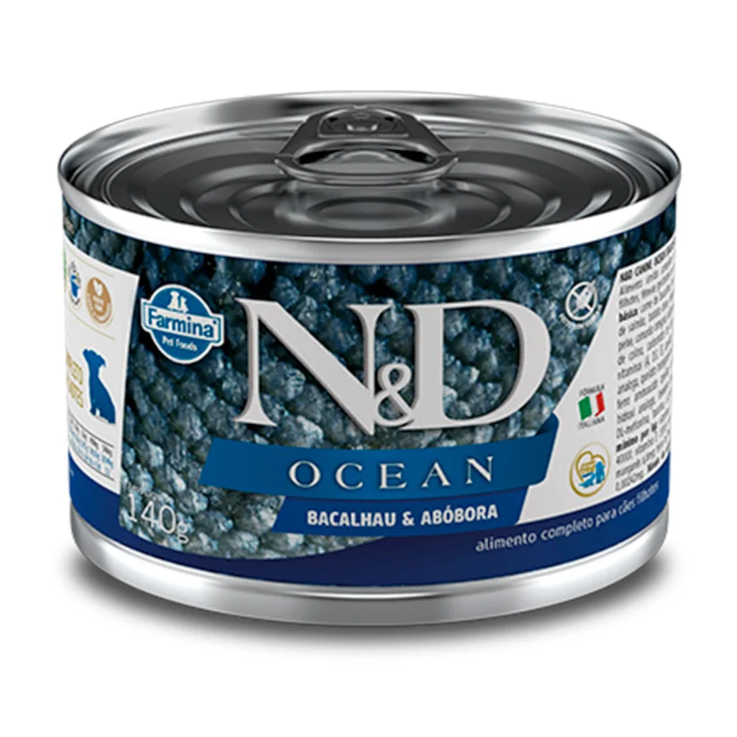 Ração Umida N&D Ocean Cães Filhotes Bacalhau e Abobora 140g