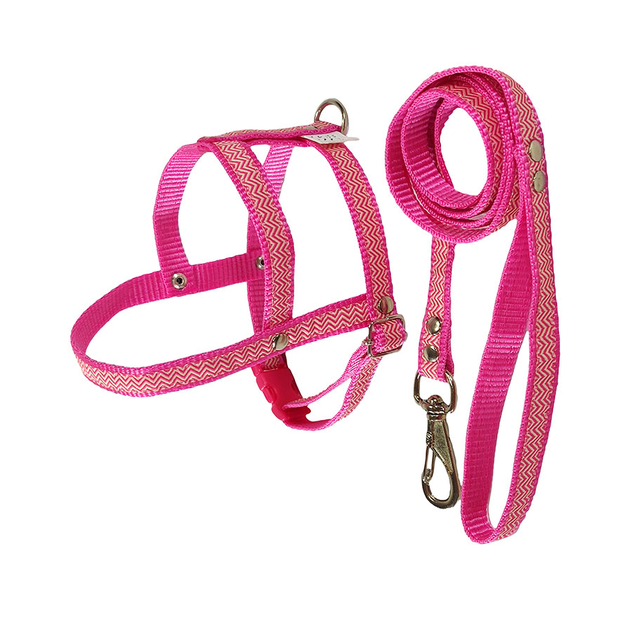 Peitoral com Guia Griff Dog Rosa para Cães