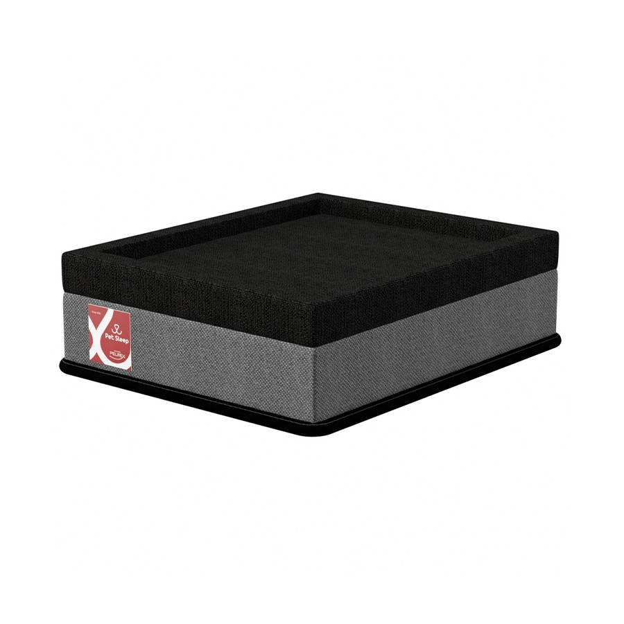 Cama Pet Sleep Pelmex Plus Cinza e Preto para Cães e Gatos