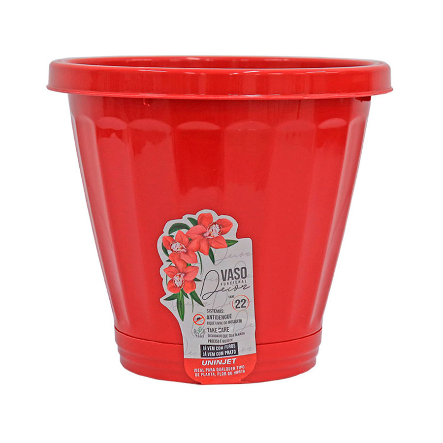 Vaso Uninjet com Prato Vermelho