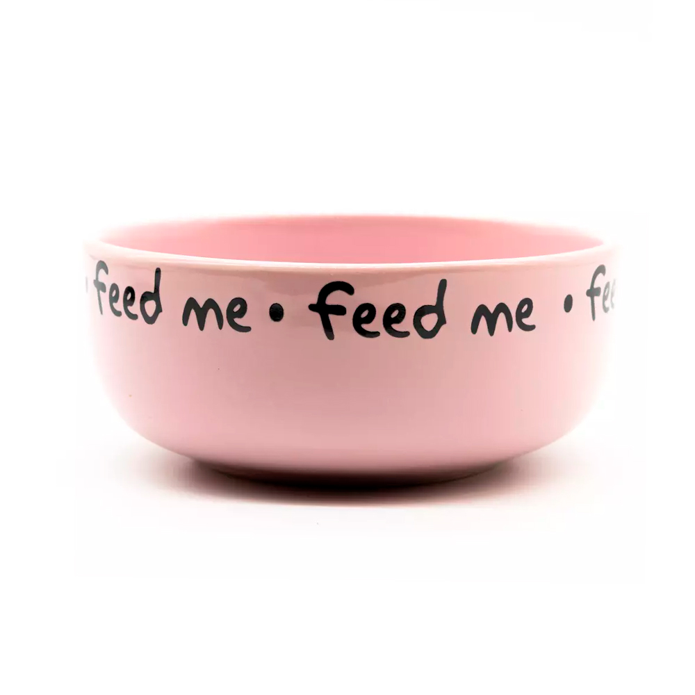 Comedouro Pet Injet Cerâmica Feed Me Rosa para Cães