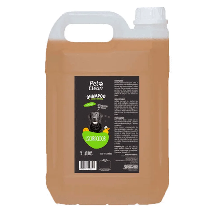 Shampoo Pelos Escuros Cães e Gatos Pet Clean 5L