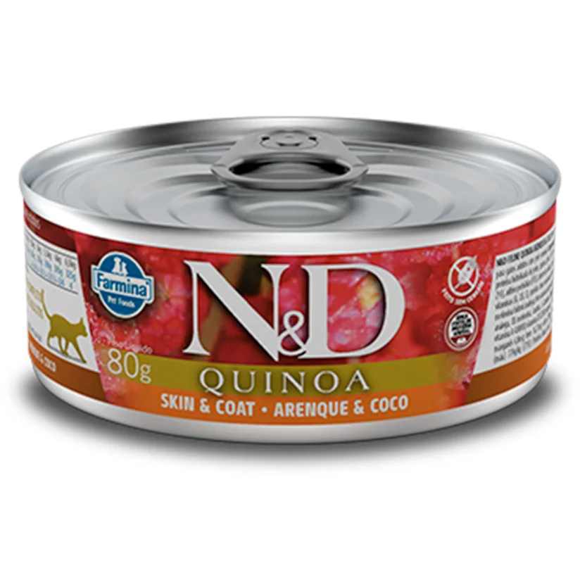 Ração N&D Gatos Quinoa Skin e Coat Arenque 80g