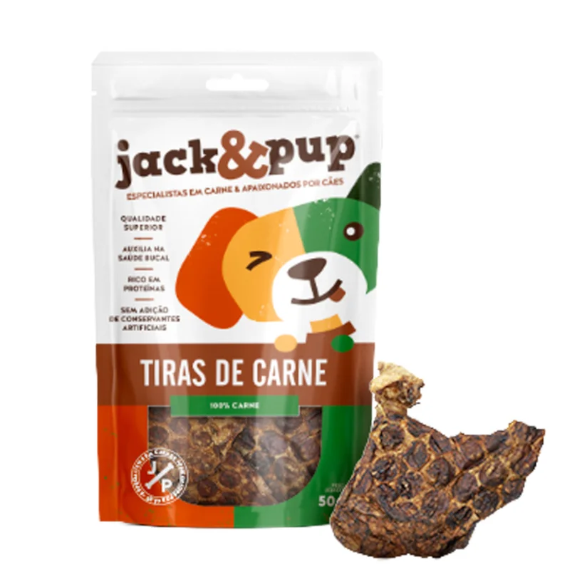 Petisco para Cães Tiras De Carne Jack&Pup 50g