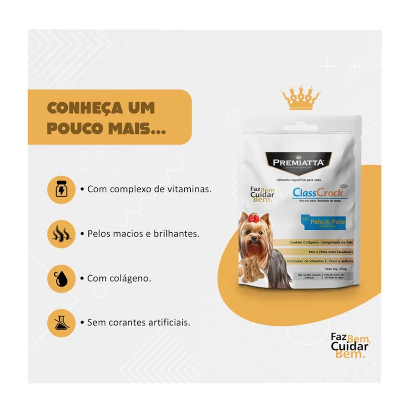 Biscoito Premiatta Cães Classicrock Pelo e Pele 250gr
