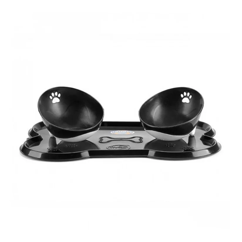 Kit Jogo Americano Osso para Pets Preto Grande Truqys Pets