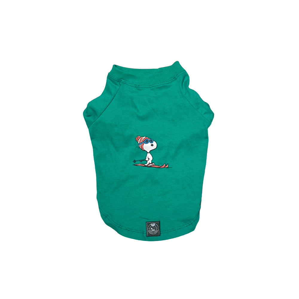 Camiseta Zooz Pets Snoopy Esqui Verde para Cães