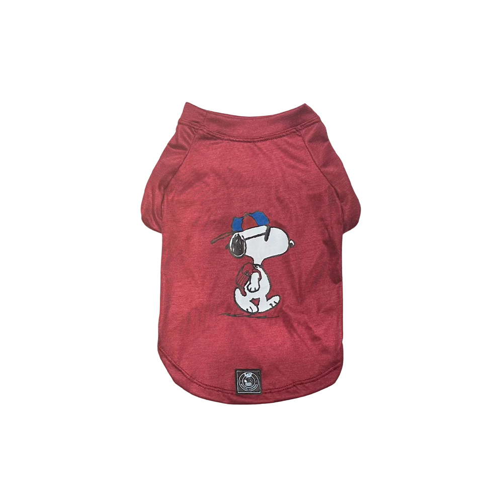 Camiseta Zooz Pets Snoopy Acadêmico Vinho para Cães