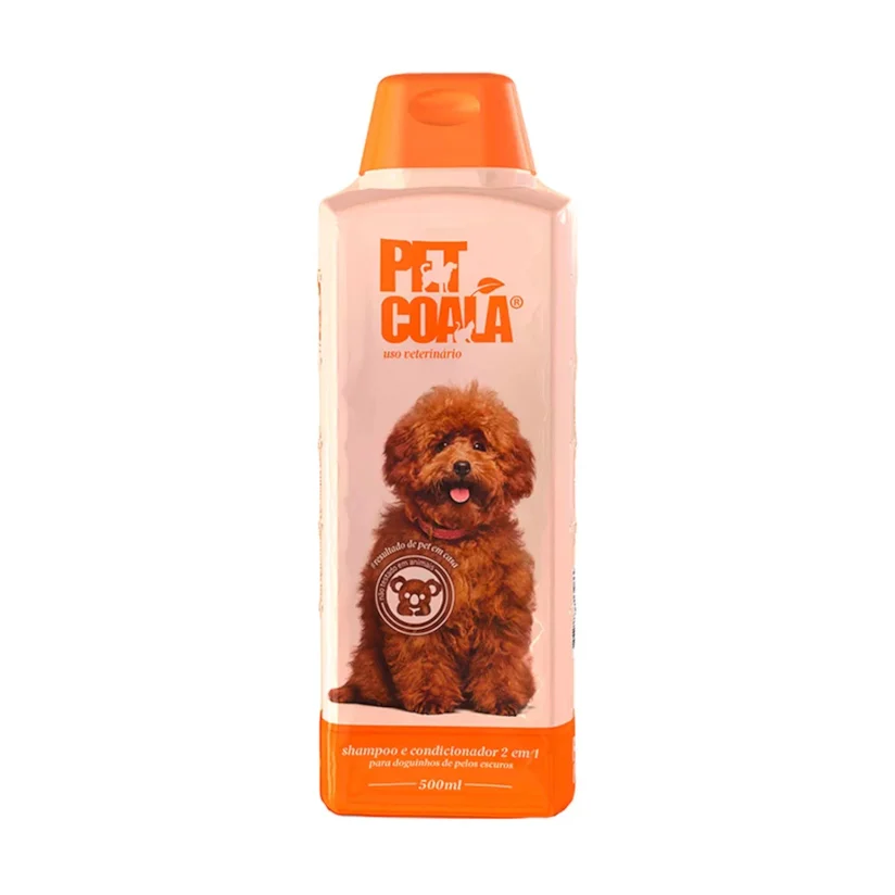 Shampoo e Condicionador Cães 2 em 1 Pelos Escuros Pet Coala 500mL