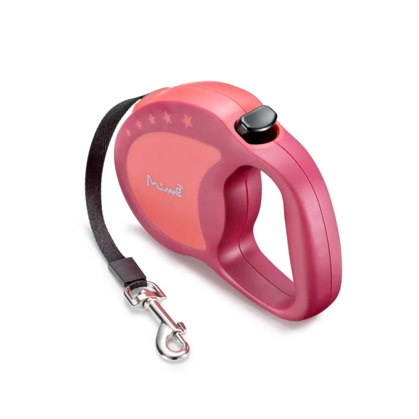 Guia Retrátil Cães Mimo Runner Emborrachada Até 20kg Vermelho