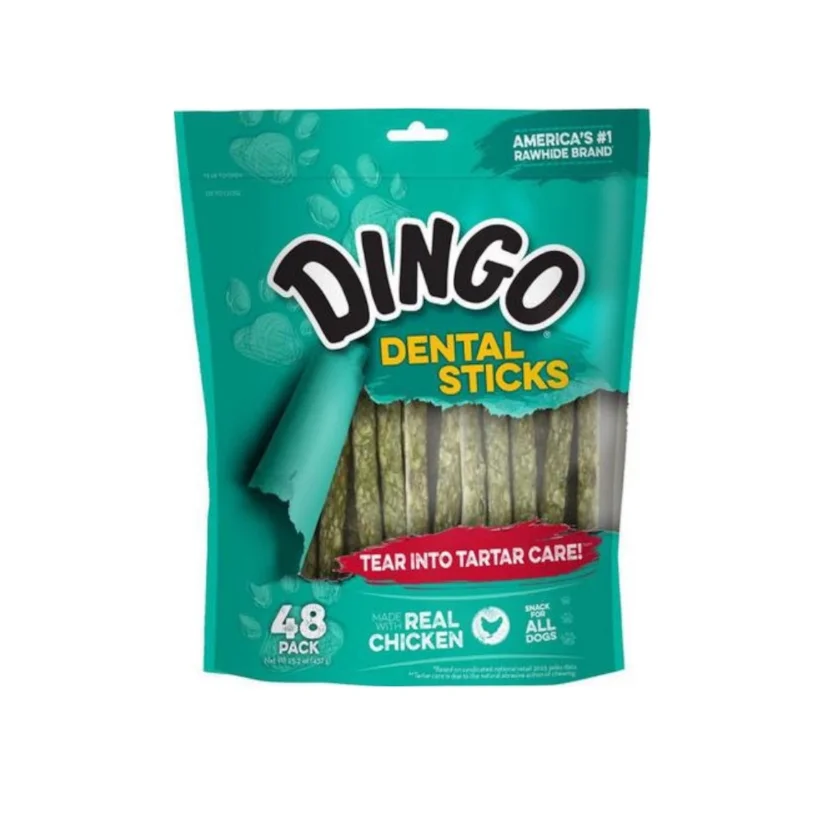 Osso Dingo Cães Premium Dental Bone Sticks 48 Unidades