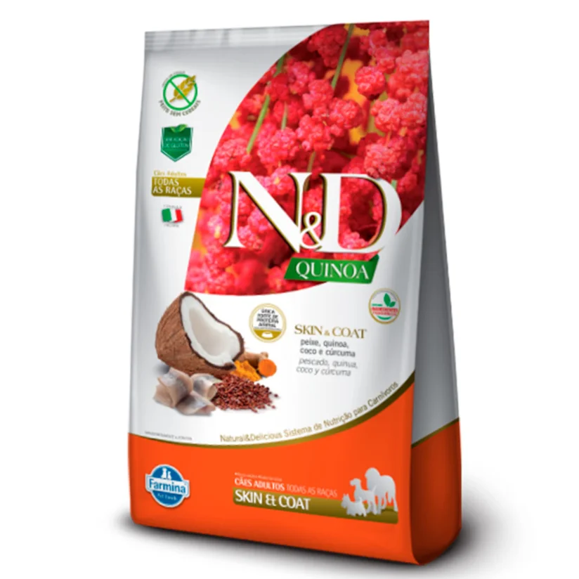 Ração N&D Quinoa Cães Adultos Skin Peixe 10,1kg