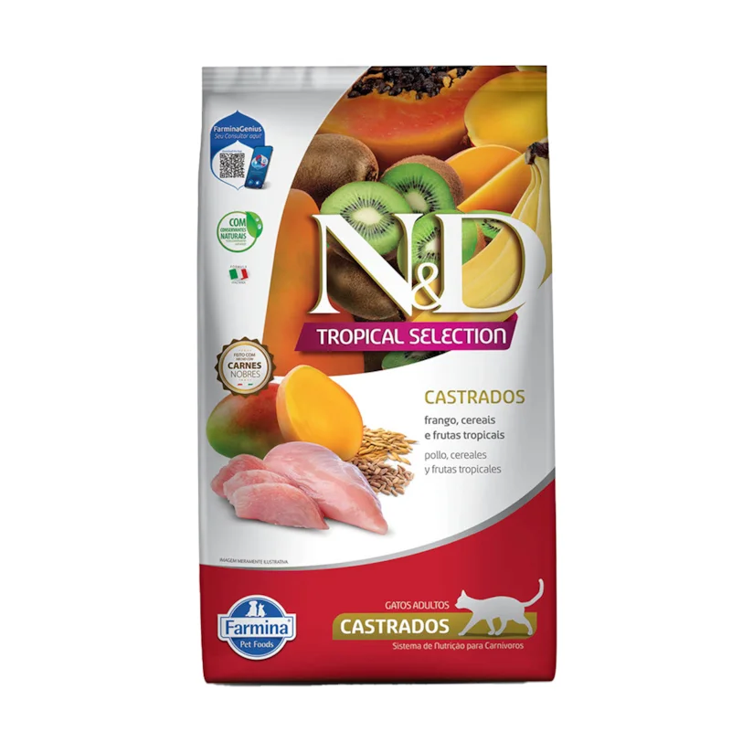 Ração ND Tropical Selection para Gatos Castrados Frango 400g