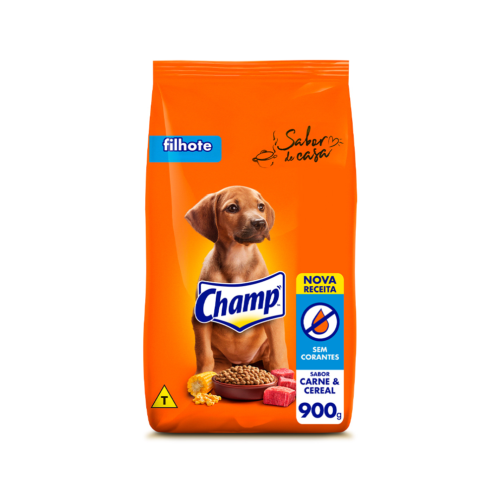 Ração Champ Carne e Cereal Para Cães Filhotes 900 g