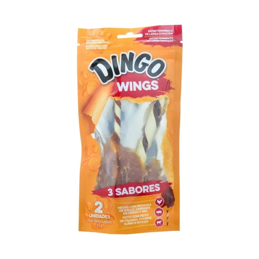 Osso Dingo Cães Triple Flavor Wings 32g