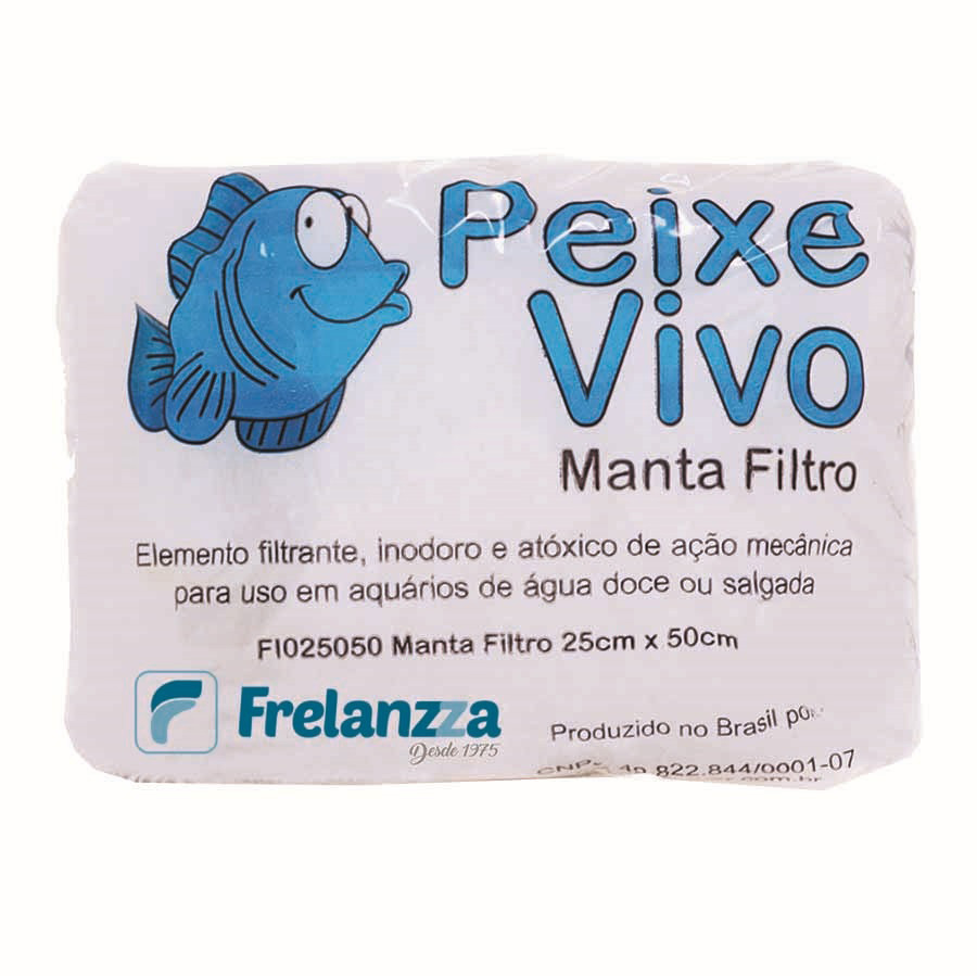 Lã Acrílica Peixe Vivo 50x25 Filtro Aquário
