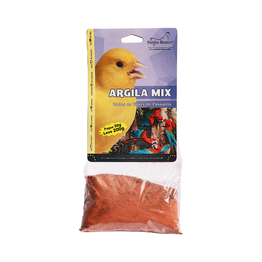 Argila Mix Pombo Branco para Pássaros 50 g