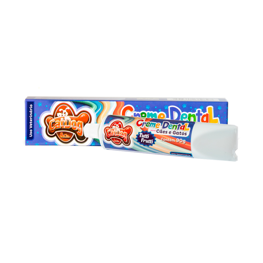 Creme Dental CatDog Para Cães e Gatos Unidade Sabor Tutti-Frutti