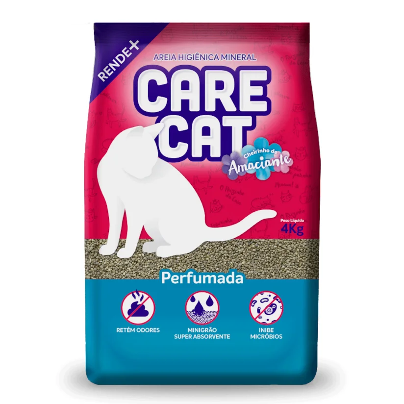 Areia Gatos Higienica Carecat Perfumada 4Kg