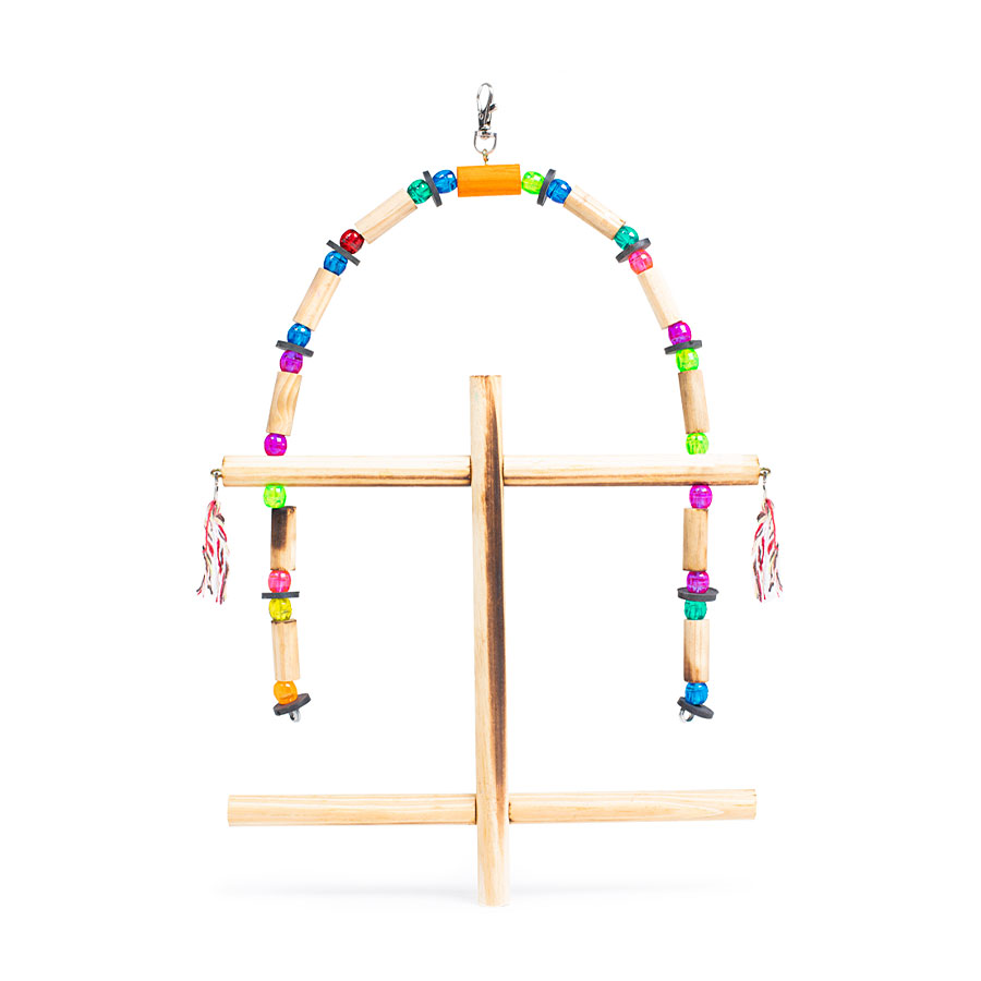 Brinquedo Passaritos Toys Para Pássaros Trapézio Duplo Colorido