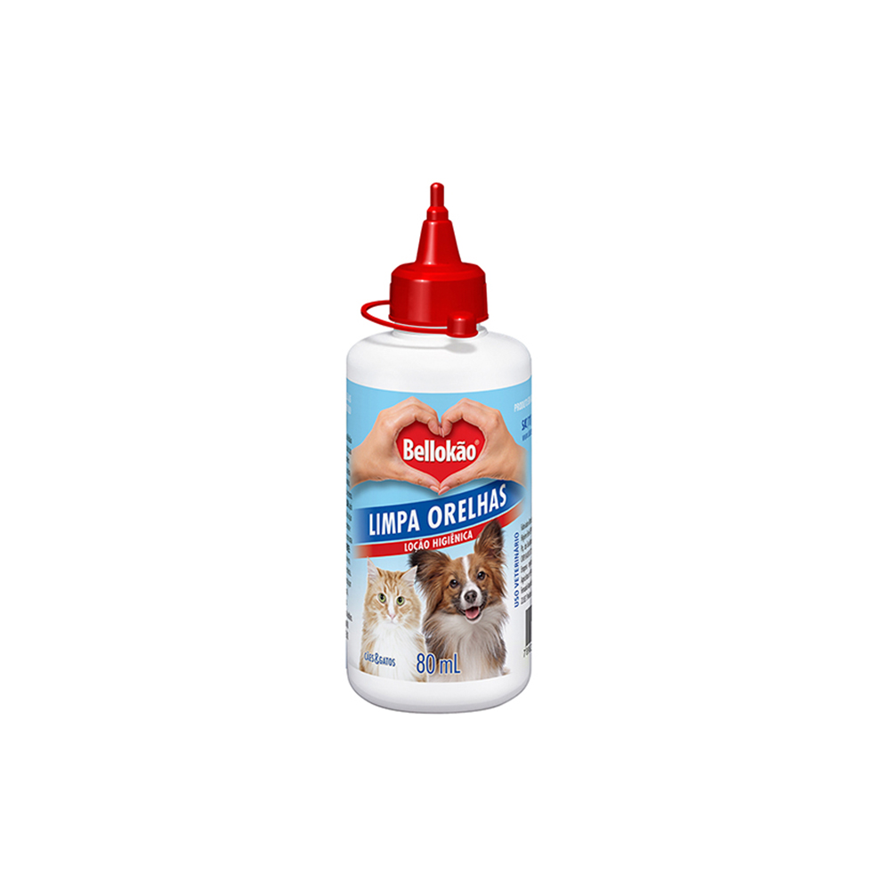 Loção Bellokão Limpa Orelhas para Cães e Gatos - 80ml