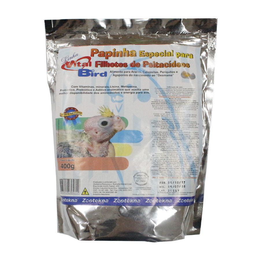 Ração Zootekna para Psitacídeos Papinha 400g