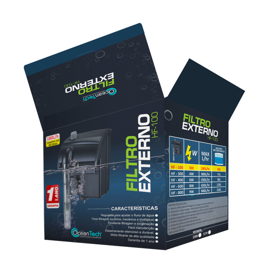 Filtro Externo Ocean Tech HF-0100 100LH para Aquários