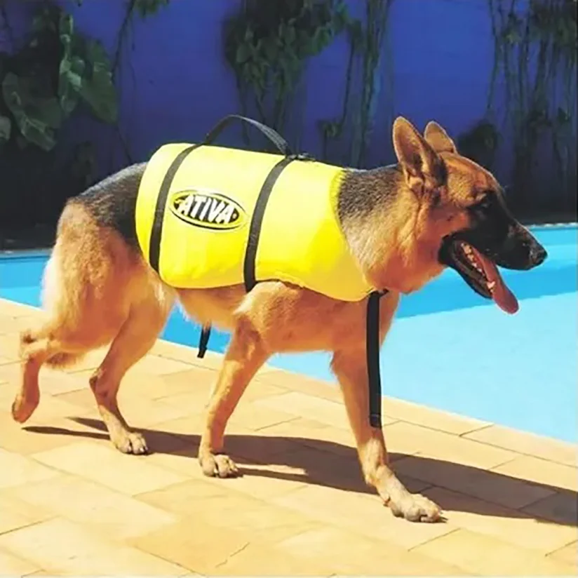 Colete Salva Vidas Pet Vest Ativa Amarelo GG