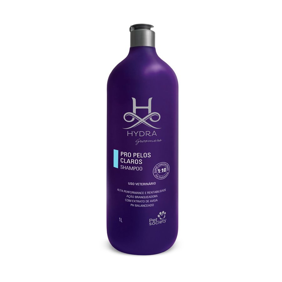 Shampoo Hydra Groomers Pro Pelos Claros para Cães e Gatos 1L