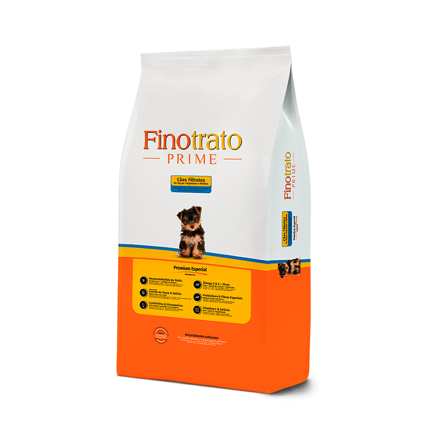Ração Finotrato Prime para Cães Filhotes de Porte Pequeno e Médio