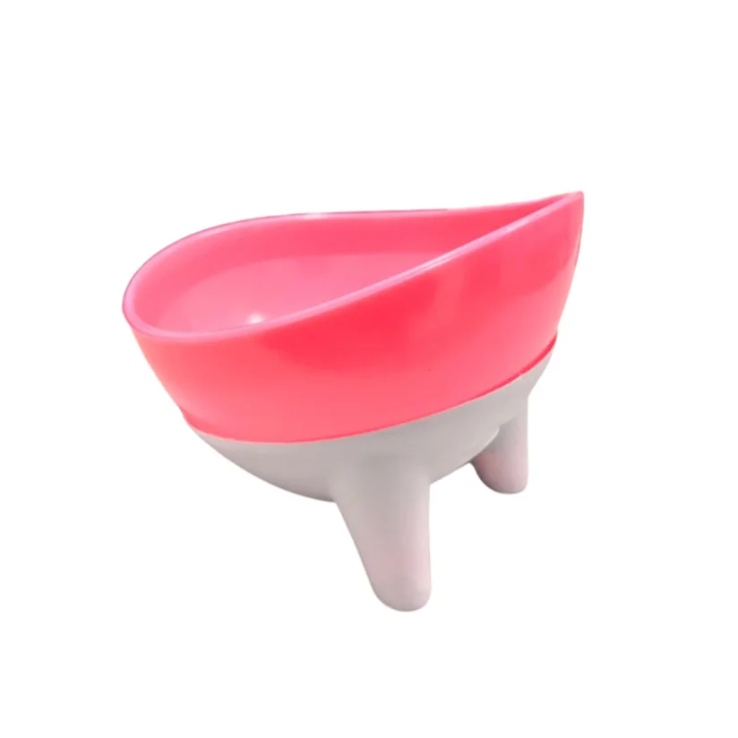 Comedouro e Bebedouro Cae e Gatos Inclinado Rosa 450g/600ml