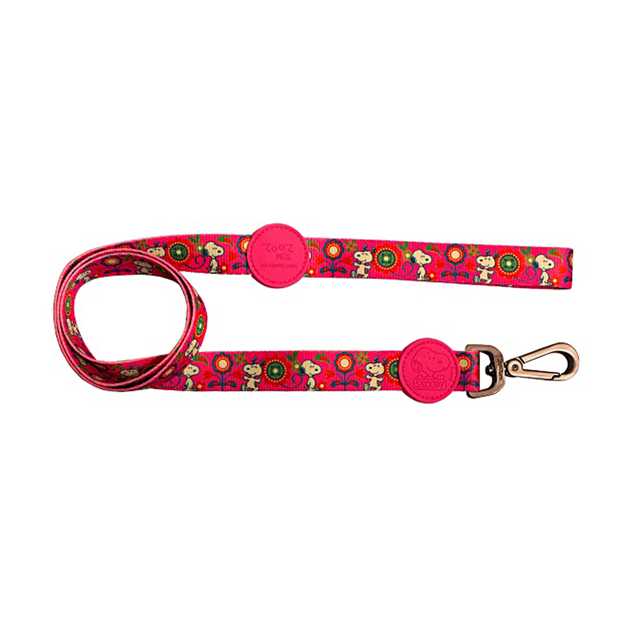 Guia Zooz Pets Snoopy Pink Flower para Cães