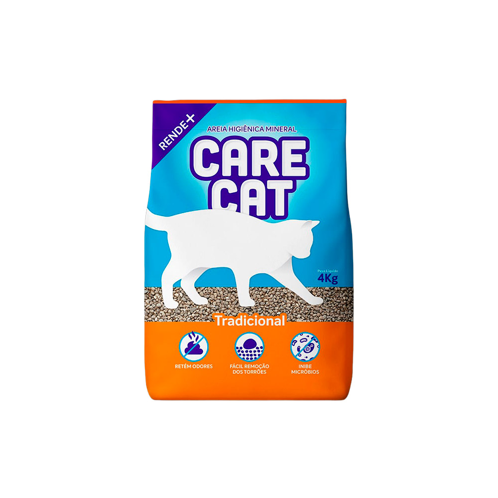 Areia Higiênica Carecat Tradicional para Gatos 4kg