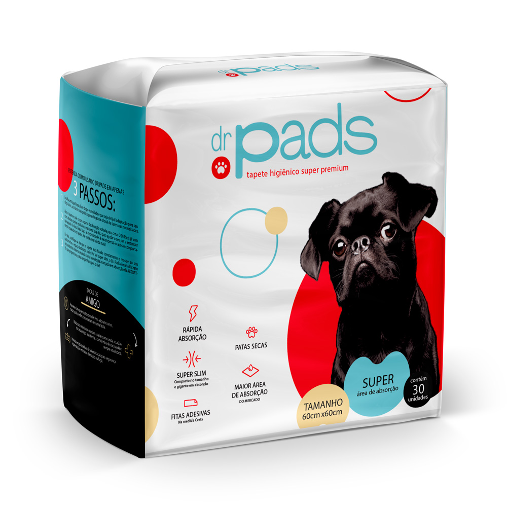 Tapete Higiênico Dr. Pads Slim 60 x 60 para Cães