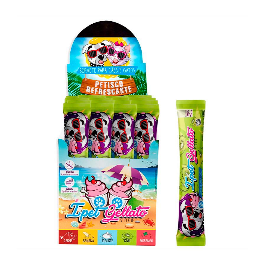 Sorvete Ipet Gelatto para Cães Sabor Kiwi 30ml