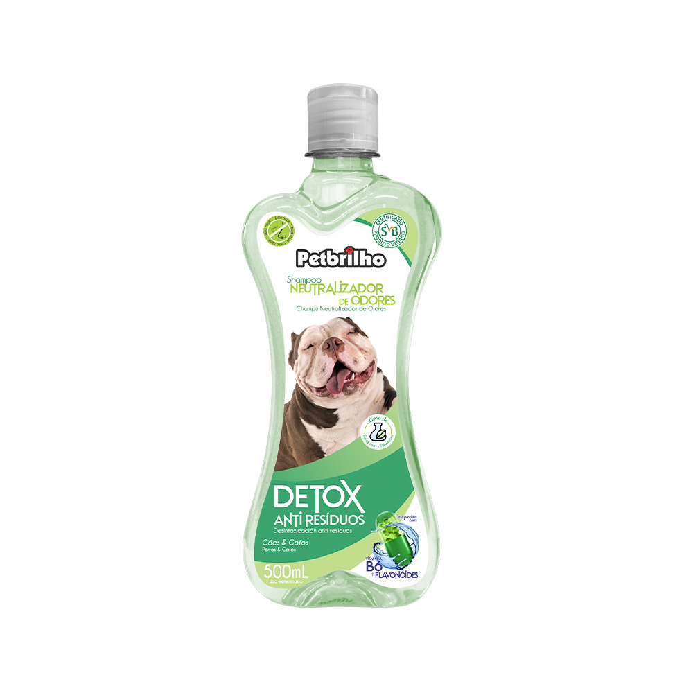 Shampoo Petbrilho Vegano Neutralizador de Odor Detox para Cães 500 ml