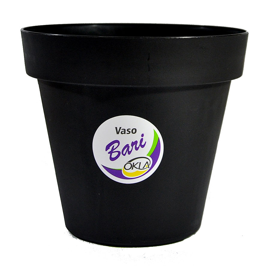 Vaso Okla Bari Preto para Jardim
