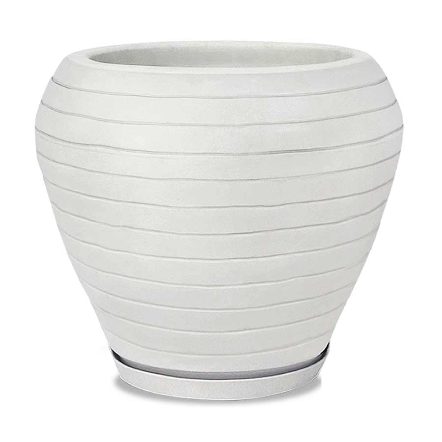 Vaso Vasart Relevo Bojudo Antique Branco 34x40cm