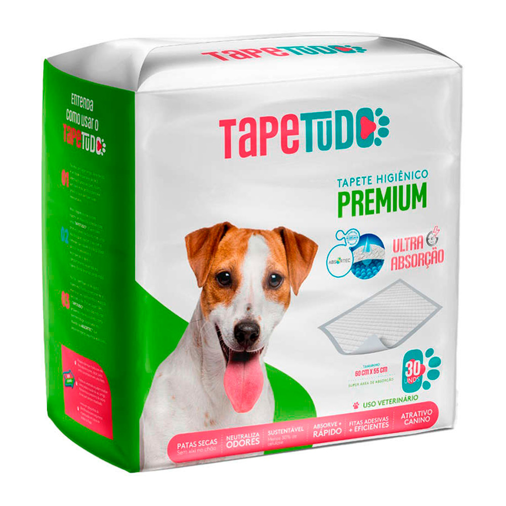 Tapete Higiênico Para Cães Tapetudo 60x55 30 unidades