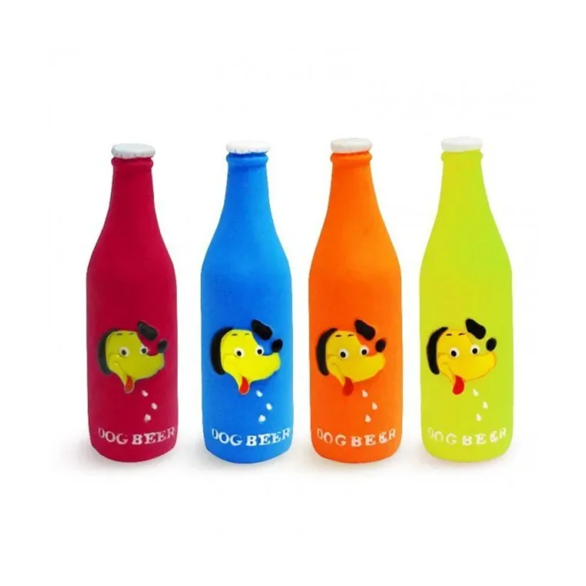 Brinquedo Cães The Pets Vinil Dog Beer Garrafa Colors