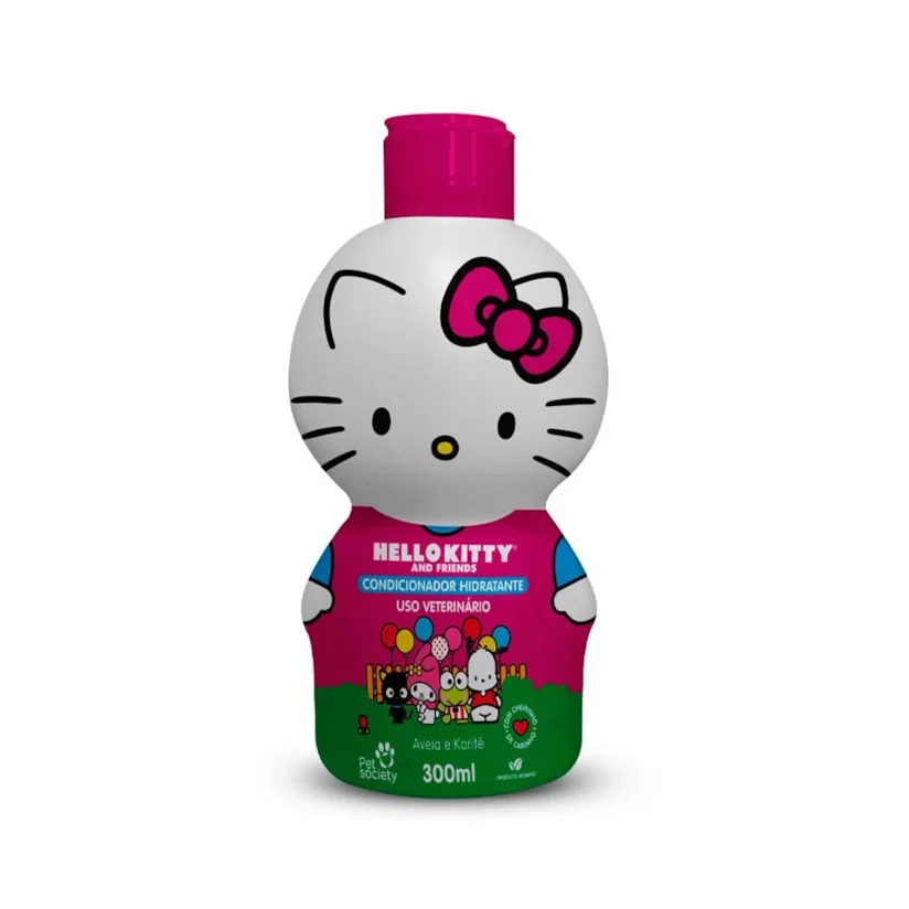 Condicionador Hello Kitty Hidratante Para Cães e Gatos Pet Society 300ml